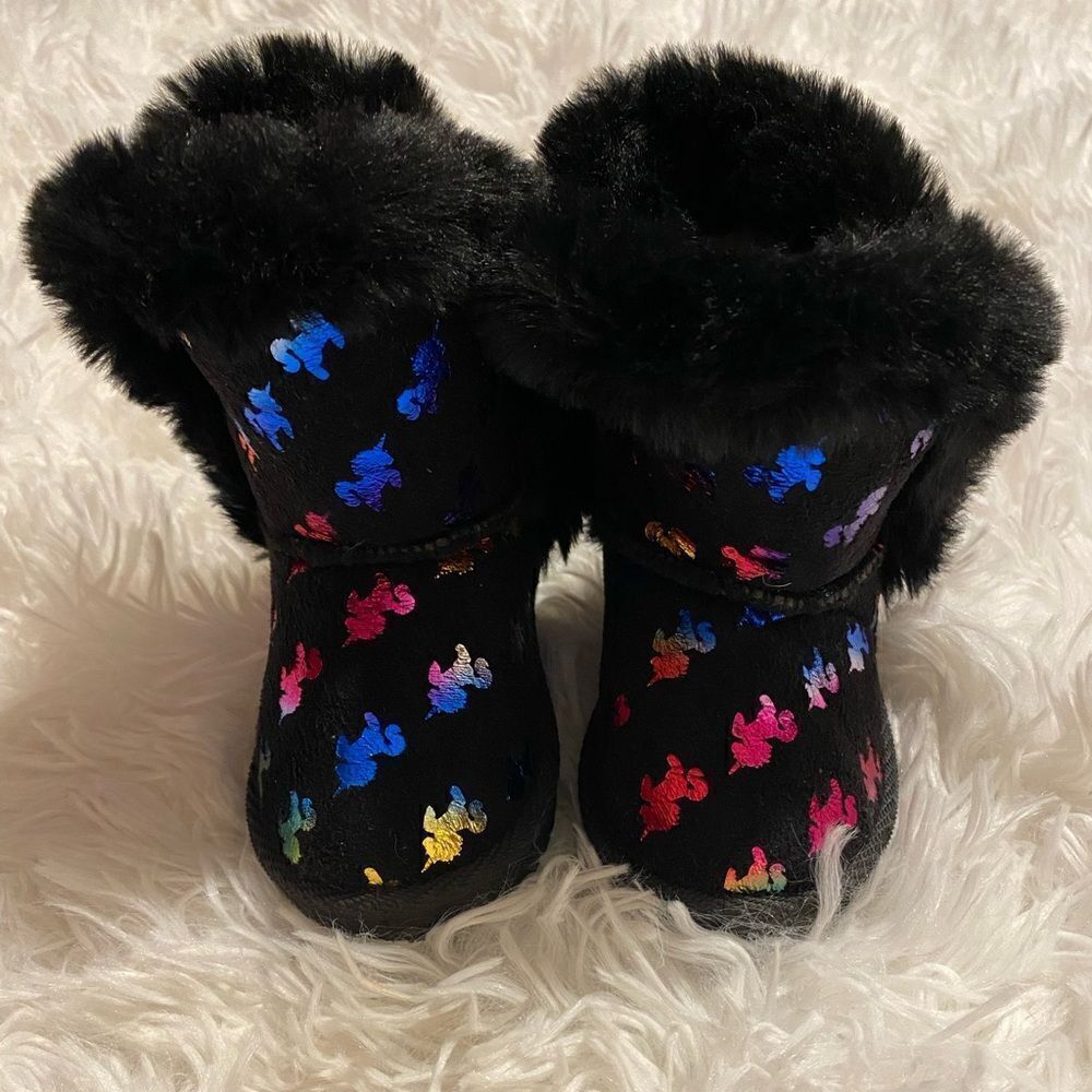 *NWOT* Olivia Miller Girl Black Unicorn Toddler Boots size T5